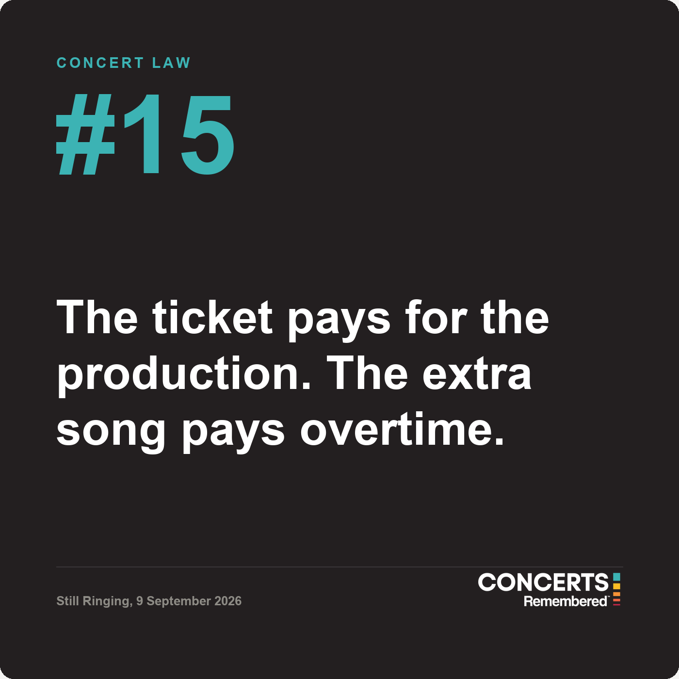 Concert Law number 15 card.