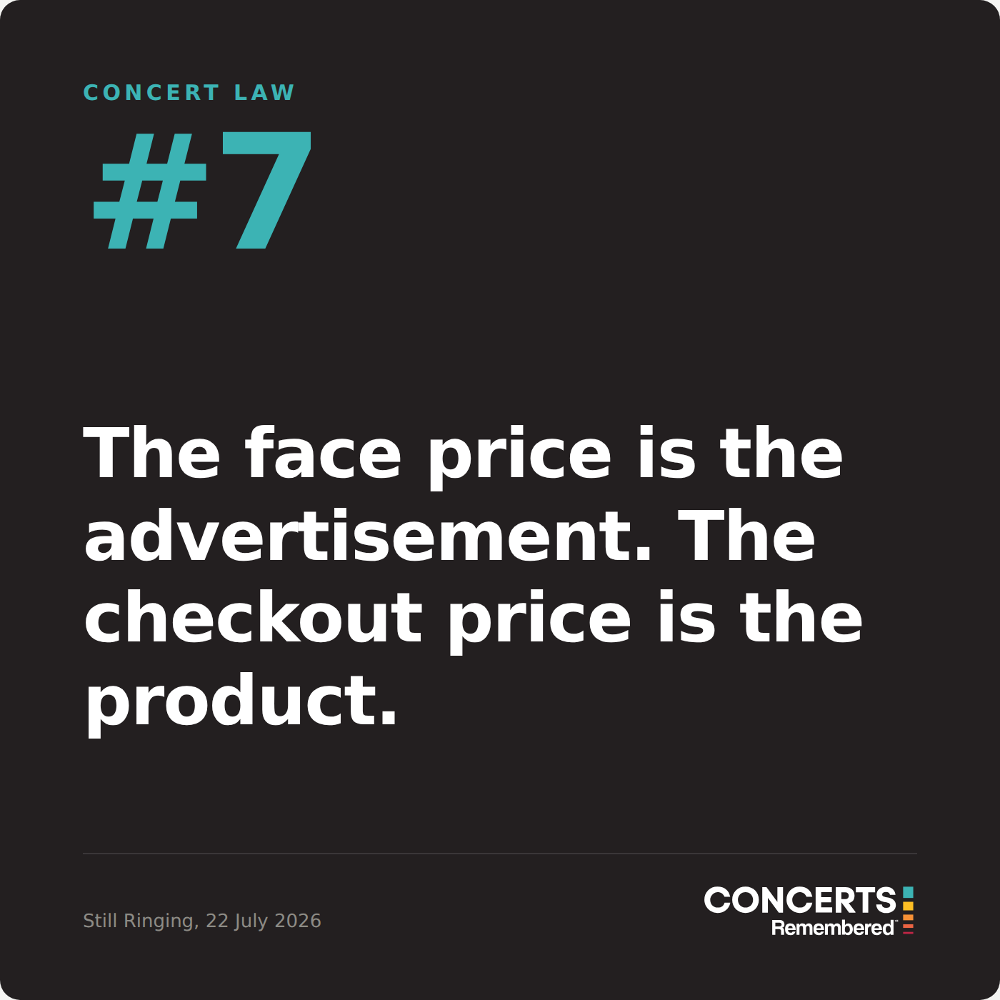 Concert Law number 7 card.